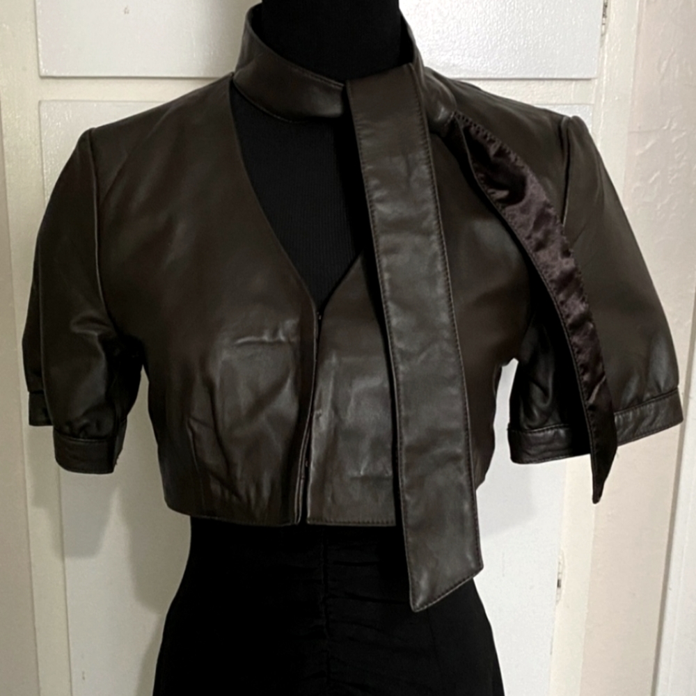 Arden B Cropped Leather Jacket